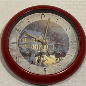 Thomas Kinkade Musical Christmas Wall Clock 8"